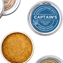 Load image into Gallery viewer, Captain&#39;s Coffee Dust | 120 servings | Coffee Flavoring using Spices: Cinnamon, Nutmeg, Turmeric, Cardamom and Sea Salt
