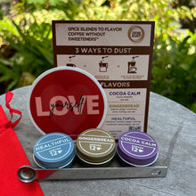 Load image into Gallery viewer, Love Brews Magic Coffee Dust Sampler | 3 flavors | 36 servings | Perfect Coffee Lover Gift
