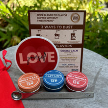 Load image into Gallery viewer, Love Brews Magic Coffee Dust Sampler | 3 flavors | 36 servings | Perfect Coffee Lover Gift
