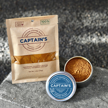 Load image into Gallery viewer, Captain&#39;s Coffee Dust | 120 servings | Coffee Flavoring using Spices: Cinnamon, Nutmeg, Turmeric, Cardamom and Sea Salt
